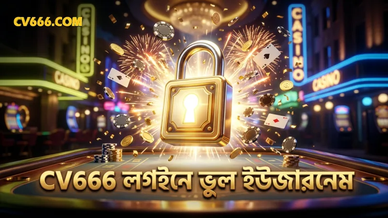 CV666 লগইনে সাধারণ ভুলের মধ্যে ভুল ইউজারনেম প্রবেশ।